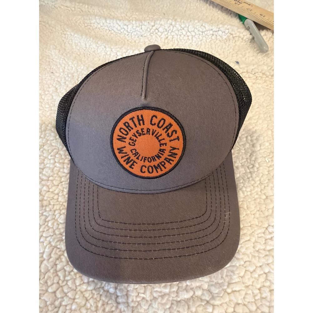 North Coast Wine Company Trucker Hat Grey Black Snapback Geyserville California